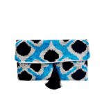 New velvet ikat clutch