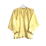 Applique linen blouse